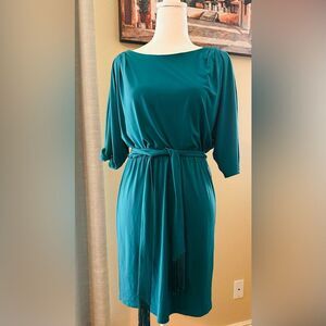 Jessica Simpson Teal Blue Sheath Dress with Dolman Sleeves